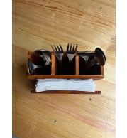Wooden Cutlery Holder (Medium) – Handmade Wooden Utensil Organizer for Kitchen Countertop, Spacious Cutlery Stand with Natural Finish, Eco-Friendly Storage for Home & Dining